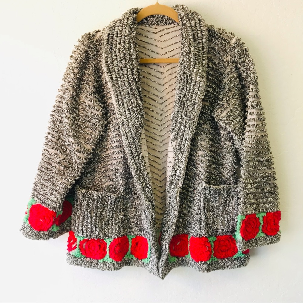 Funky Boho Rose Shag Jacket M/L